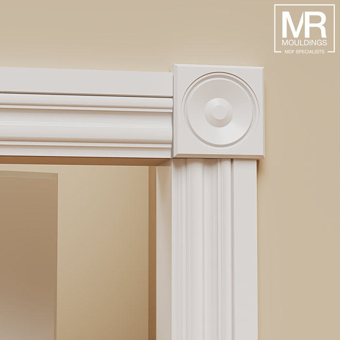 Splayed Rosette MDF Architrave Block-MR Mouldings Ltd