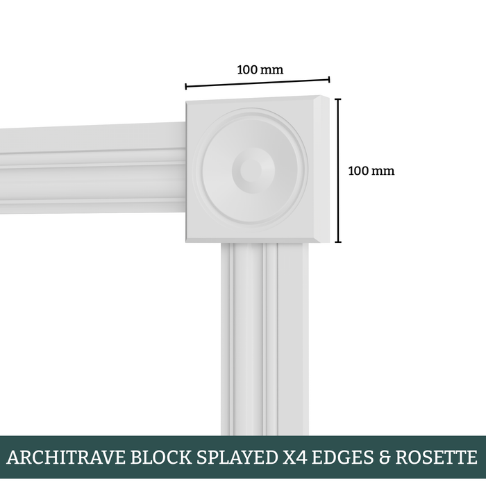 Splayed Rosette MDF Architrave Block-MR Mouldings Ltd