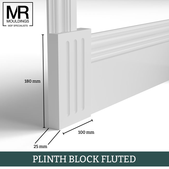 Fluted MDF Plinth Block-MR Mouldings Ltd