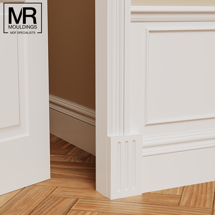 Fluted MDF Plinth Block-MR Mouldings Ltd