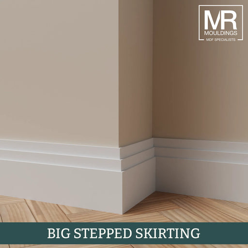 Big Stepped MDF Skirting Board-MR Mouldings Ltd