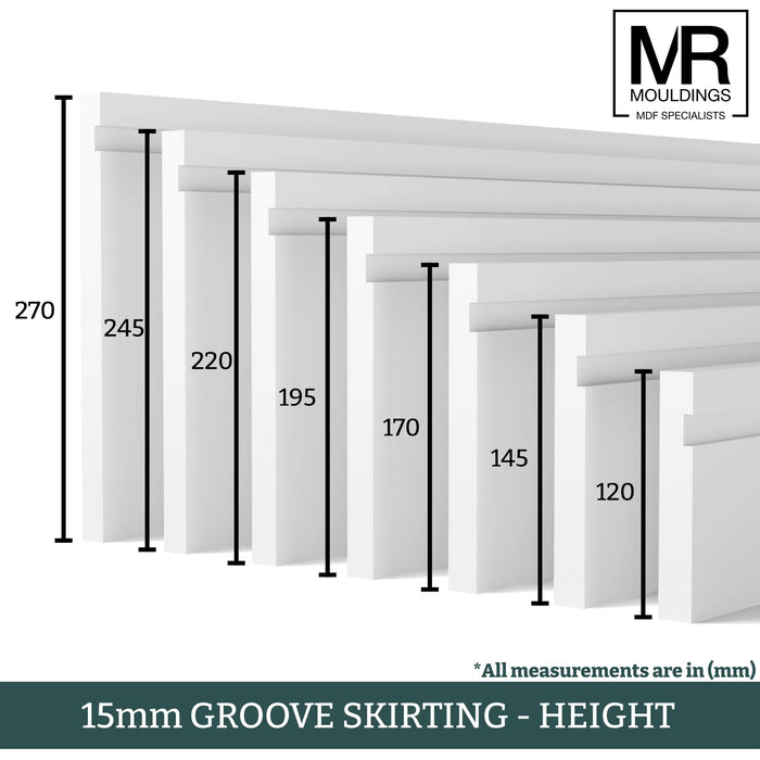 15mm Grooved MDF Skirting Board-MR Mouldings Ltd