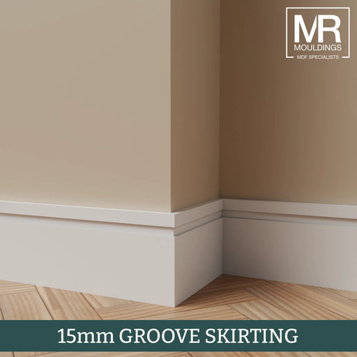 15mm Grooved MDF Skirting Board-MR Mouldings Ltd