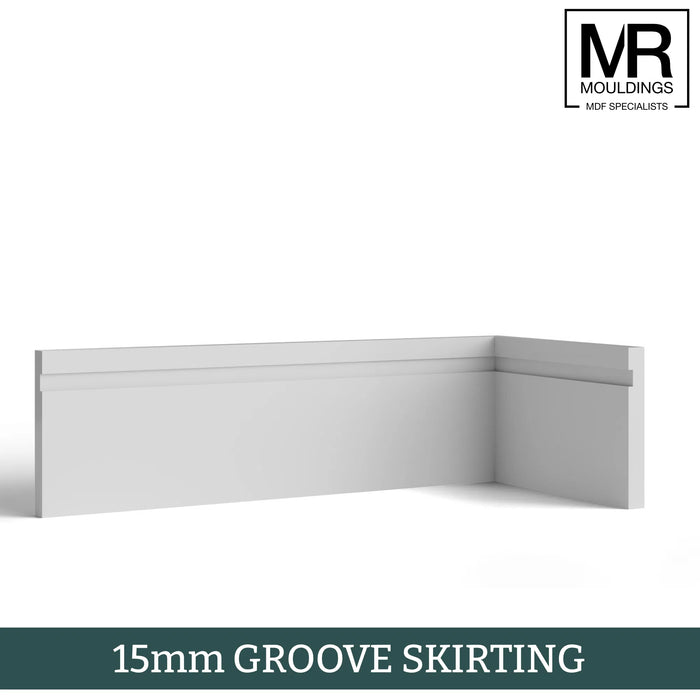 15mm Grooved MDF Skirting Board-MR Mouldings Ltd