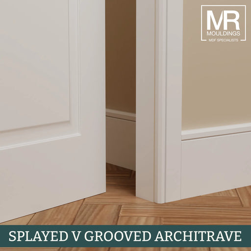 Splayed V Groove MDF Architrave-MR Mouldings Ltd