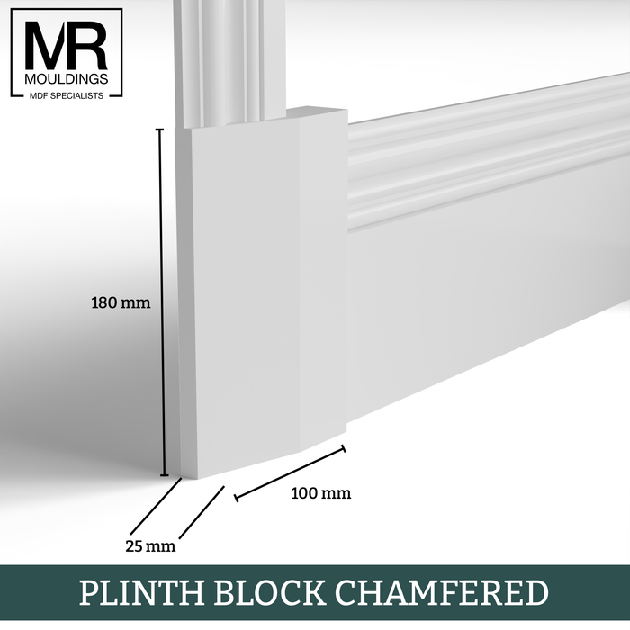 Chamfered MDF Plinth Block-MR Mouldings Ltd