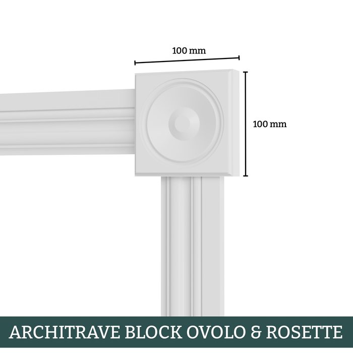 Ovolo Rosette MDF Architrave Block-MR Mouldings Ltd