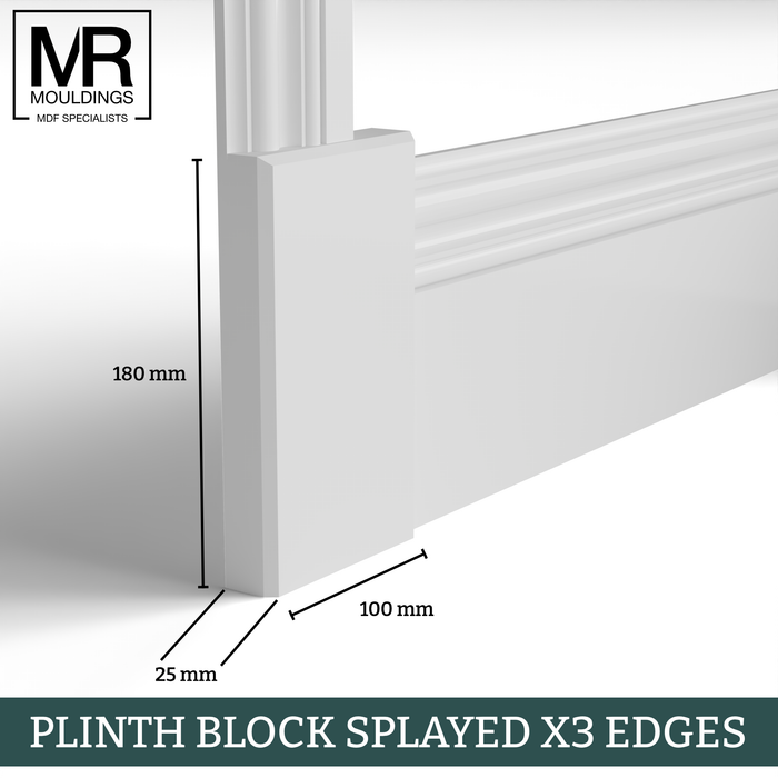 Splayed MDF Plinth Block-MR Mouldings Ltd