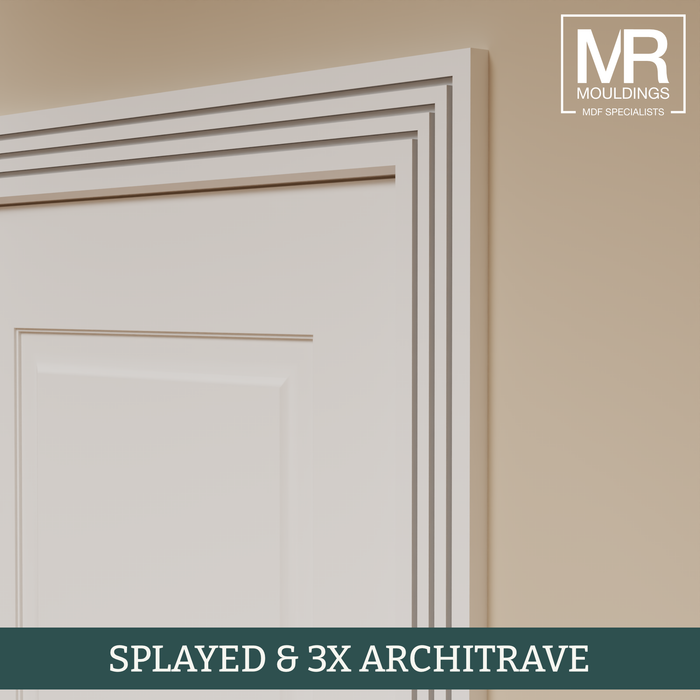 Splayed and 3x Groove MDF Architrave-MR Mouldings Ltd