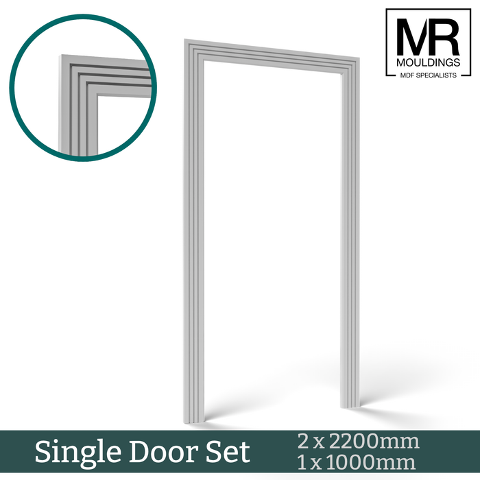 Splayed and 3x Groove MDF Architrave-MR Mouldings Ltd