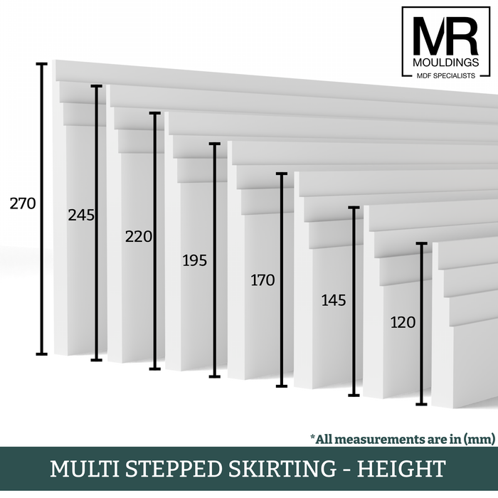 Multi Stepped MDF Skirting Board-MR Mouldings Ltd