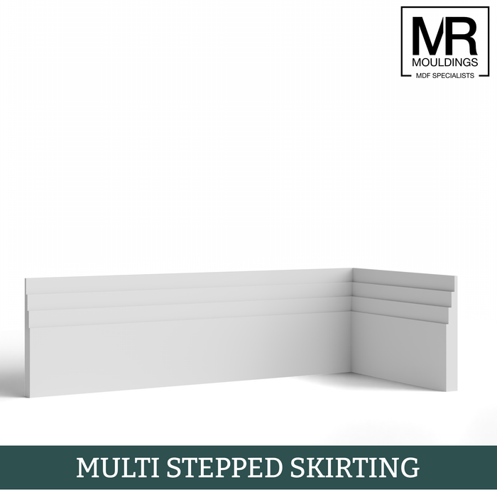 Multi Stepped MDF Skirting Board-MR Mouldings Ltd