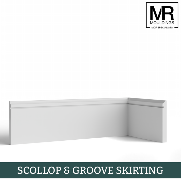 Scollop and Groove MDF Skirting Board-MR Mouldings Ltd