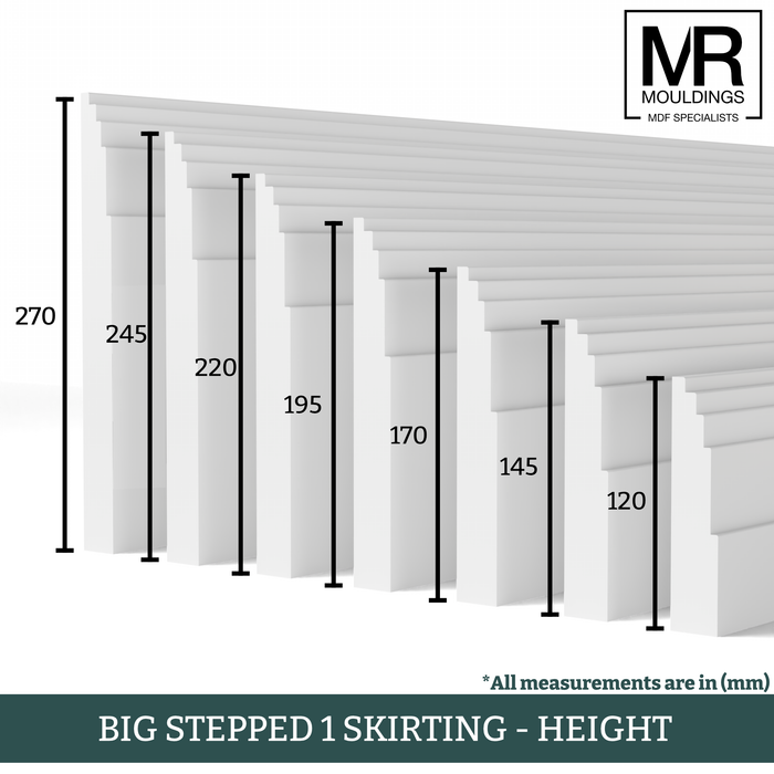 Big Stepped 1 MDF Skirting Board-MR Mouldings Ltd