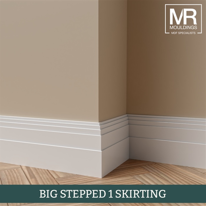 Big Stepped 1 MDF Skirting Board-MR Mouldings Ltd