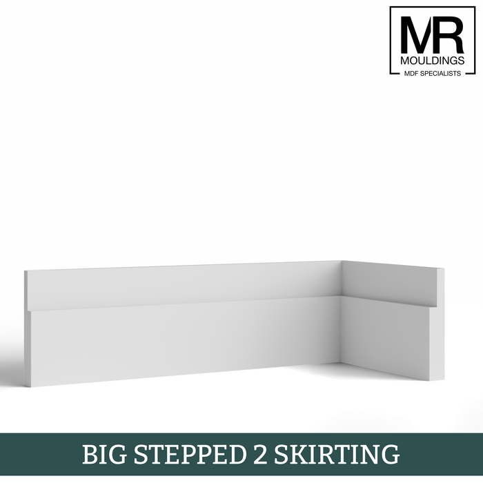 Big Stepped 2 MDF Skirting Board-MR Mouldings Ltd