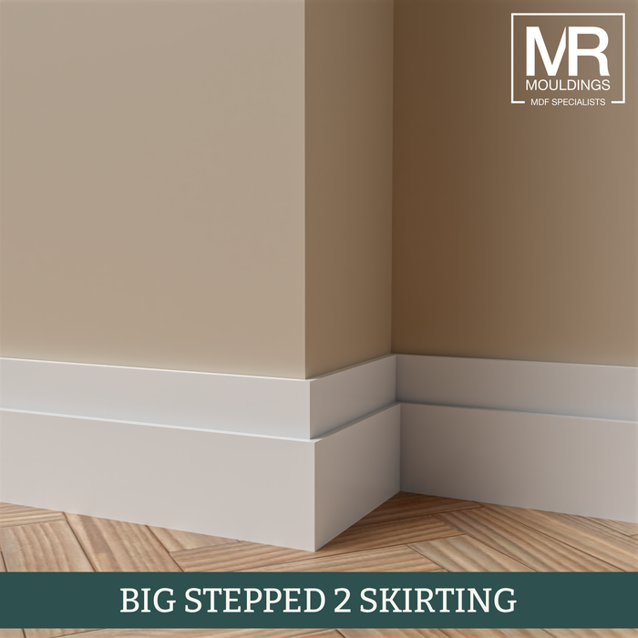 Big Stepped 2 MDF Skirting Board-MR Mouldings Ltd