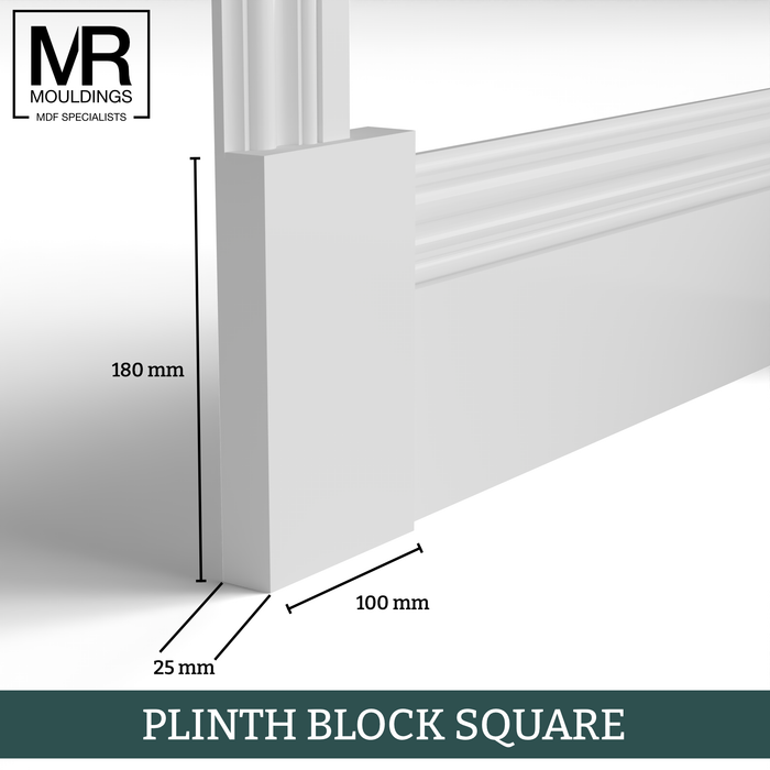 Square MDF Plinth Block-MR Mouldings Ltd