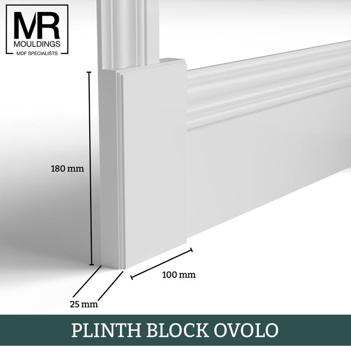 Ovolo MDF Plinth Block-MR Mouldings Ltd