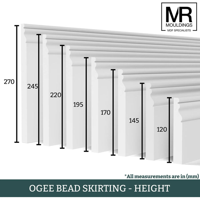 Ogee Bead MDF Skirting Board-MR Mouldings Ltd