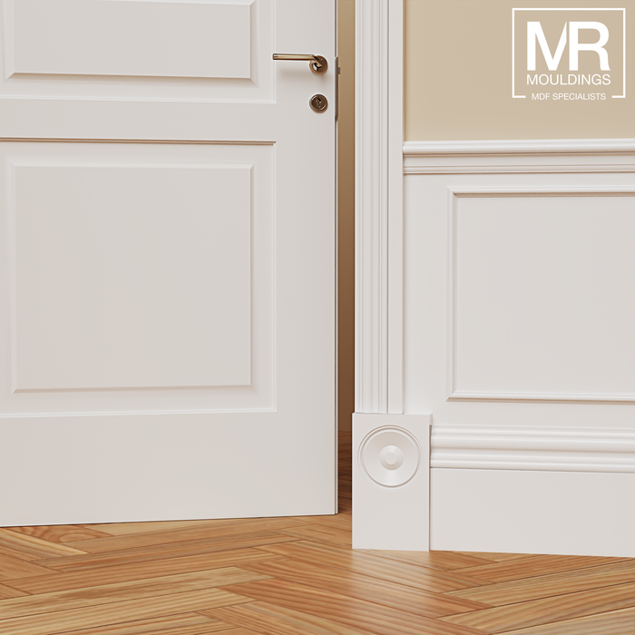 Rosette MDF Plinth Block-MR Mouldings Ltd